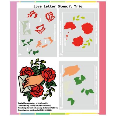 Waffle Flower Stencil - Love Letter Trio